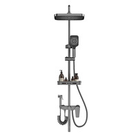 Colonne de douche murale moderne avec effet pluie et cascade, ensemble de robinetterie de douche eau chaude et froide