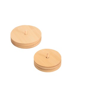 Posavasos redondo de bambú, tapete aislante del calor para vajilla de cocina, tapa para taza, color sólido - Product Image 1