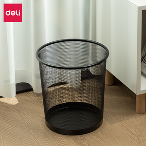 Deli Metal Wire Mesh Trash Can 4L Cylindrical Indoor <b>Kitchen</b> Office Living Room Waste <b>Bin</b> - Product Image 3