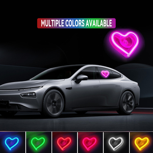 Bán buôn xe 7 Màu sắc kính chắn gió hình trái tim Led Streamer neon ánh sáng đèn <span class=keywords><strong>flash</strong></span> pin đèn trang trí với điều khiển từ xa - Product Image 2