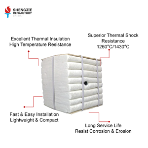 Couverture Modulaire Pliante en Fibre Céramique Blanche pour Isolation Thermique, Grade ST 1260/1350/1430°C, Diamètre de Fibre 2-5mm, pour Four - Product Image 2