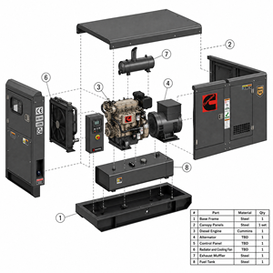Générateur diesel silencieux triphasé 400 kVA avec moteur Yuchai, ATS automatique et démarrage à distance, 50/60 Hz, démarrage électrique 12 V - Product Image 2