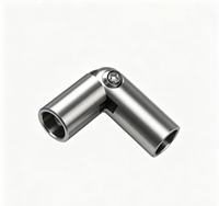 Joint de tube à angle variable en acier inoxydable finition satinée moderne pour rampe d'escalier intérieure