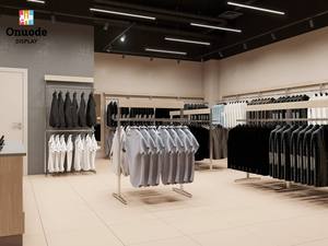 Diseño de Tienda de Ropa Masculina de Lujo, Muebles de Exhibición Personalizados, Estantes para Ropa de Negocios, Diseño de Boutique de Ropa - Product Image 4