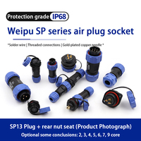 Connecteur d'aviation étanche IP68 de haute qualité, fiche femelle SP13 et prise mâle circulaire pour Weipu
