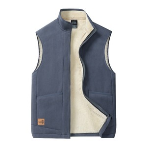 Gilet d'hiver pour <span class=keywords><strong>homme</strong></span>, chaud, décontracté, col montant, polaire <span class=keywords><strong>sans</strong></span> manches, polaire double face, fermeture éclair, <span class=keywords><strong>veste</strong></span> transfrontalière - Product Image 5