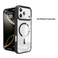 Étui magnétique premium pour iPhone 17 Pro Max, coque transparente métallique pour appareil photo, Capa De Celular pour iPhone 15 Max, étuis de téléphone brésiliens