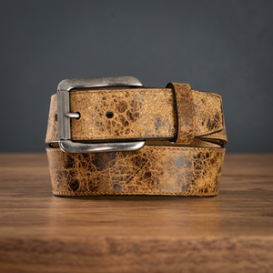 Ceintures en cuir de vachette imperméables sur mesure, design 3D, avec boucle en acier carrée, fabriquées par BS INTERNATIONAL - Product Image 1
