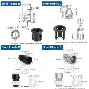 3mm 5mm 8mm 10mm <strong>LED</strong> <strong>Holder</strong> <strong>Socket</strong> Clip For Through Hole Light Emitting Diode DIP <strong>Lamp</strong> Base Cover Metal Chrome Plastic Blub Cup - Product Image 5