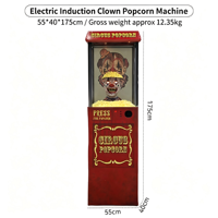 Décoration d'Halloween : Machine à Popcorn Électrique à Détection de Mouvement, Figurine de Clown qui se Levant, pour Décoration de Lieux Thématiques