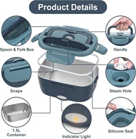 Boîte à lunch portable en acier inoxydable avec 2 compartiments, étanche, sans BPA, isolée, capacité de 1 à 3 L, récipient amovible