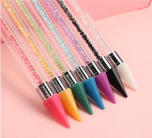 Vente en gros de pointes de cire à double extrémité pour crayon à pointiller en acrylique et diamant Pinceau pour stylo d'art des ongles en strass avec logo personnalisé pur - Product Image 4