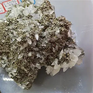 Beautiful Natural Rock Chalcopyrite Crystal Cluster Raw Rough Pyrite With Quartz Pyrite In Crystal Mineral SpecimenR