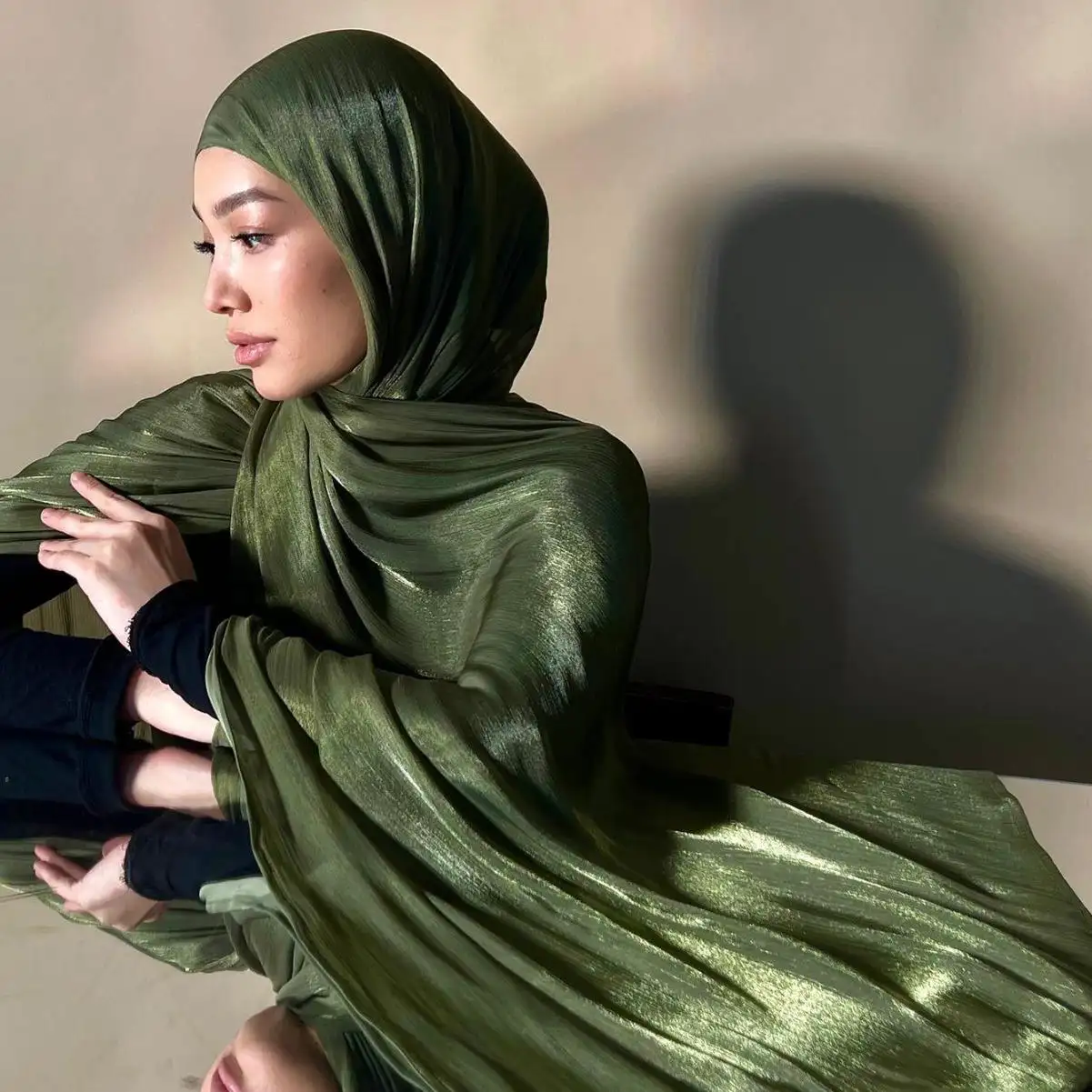 Premium Ladies Silk Feeling Matte Chiffon Hijab Muslim Women Solid Color Head Scarf hijabs muslim women