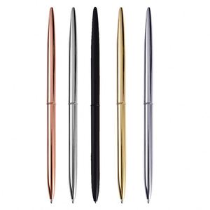 Ultra Slim Bullet Shaft Twist Metal <b>Ballpoint</b> <b>Pen</b>, 5 Colors Minimalist Rotating Advertising Signature <b>Pen</b> Custom Laser Logo - Product Image 1