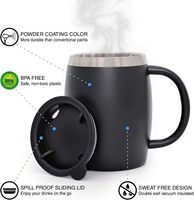 Nouvelles tasses à eau Camping Double paroi sans BPA ensembles de tasses à café en métal 14oz en acier inoxydable isolé 2 pièces ensemble de tasses à café