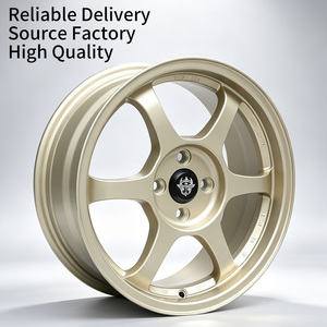 Jantes en alliage Flowtone 16 pouces 16x7 6 trous 4x100 couleur or champagne pour voitures de tourisme, pièces auto pour Honda VW - Product Image 1