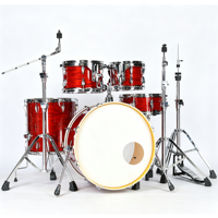 Batterie de percussion acoustique professionnelle en métal durable de 5 pièces avec jeu de cymbales lourdes et réglables et couleur personnalisée