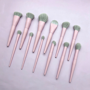 12-Piece Pink Luxury Makeup <b>Brush</b> Set Synthetic Fiber Fluffy Powder Foundation Face <b>Brush</b> OEM Private Label Kit - Product Image 5