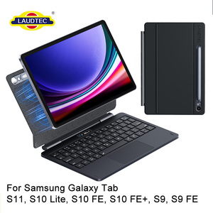 Custodia con Tastiera Magica Laudtec S9 per Samsung <span class=keywords><strong>Galaxy</strong></span> <span class=keywords><strong>Tab</strong></span> S9 S11 S10 <span class=keywords><strong>Fe</strong></span> con Slot per Penna, Trackpad Multi-Touch, Multi-Layout, ODM OEM - Product Image 1