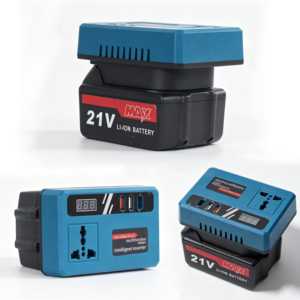 Convertidor Inteligente Recargable de 21V con Batería, Adaptador Portátil de Corriente Continua a Corriente Alterna con USB, Apto para CA 110V/220V - Product Image 1