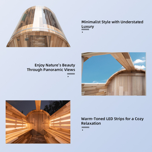 Sauna Panorámica Tipo Barril para Exteriores, Ideal para Villas, Campamentos, Resorts y Más, Personalizable - Product Image 4