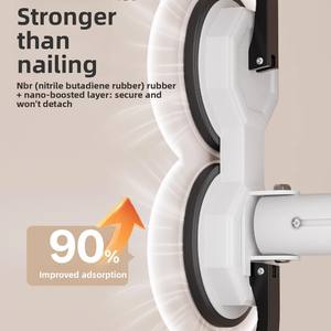 Support mural pliable en métal CF pour gobelets, <span class=keywords><strong>sans</strong></span> perçage, 90 unités °   Tringles de <span class=keywords><strong>rideau</strong></span> de douche pliables pour coin de salle de bain - Product Image 4