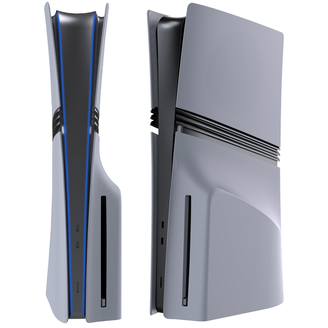 Grey Pro Disc Edition Cover Plates with Logo Skin and 30th Anniversary Sticker for New PS5 Pro Console Shell Panels Faceplate