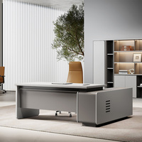 Meubles de bureau modernes de luxe, table de direction en forme de L, table de réunion, bureau de direction moderne avec gestion des câbles