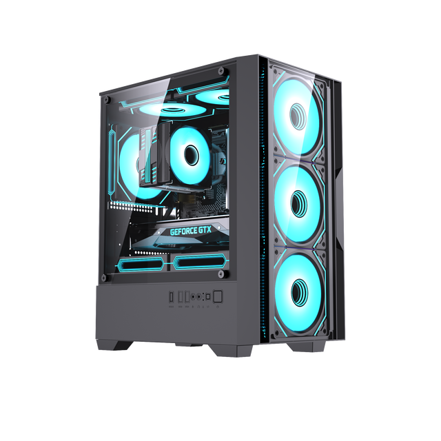 2026 High Quality Frame Chassis Mid Tower Cabinet for MATX ITX MicroATX Gaming PC Case RGB Desktop Computer Case