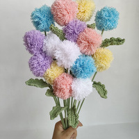 Nuevas Flores de Crisantemo Tejidas a Mano con Pompones para Decoración del Hogar, Ramos, Bodas, Adornos Listos para Usar