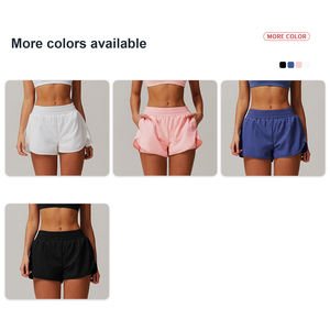 Pantalones cortos de Yoga de secado rápido sin costuras de cintura alta con forro incorporado-Control de barriga Levantamiento de glúteos Correr Gimnasio Entrenamiento Pantalones cortos atléticos - Product Image 6