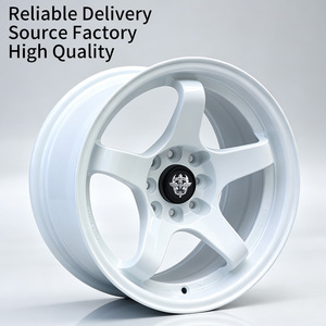 ล้อแม็กซ์ Flowtone ขอบ 15 นิ้ว 4x100/114.3 สีขาว ลายห้าก้าน แบบ JDM สำหรับรถยนต์ วัสดุอลูมิเนียมอัลลอยด์ Advan GT ของใหม่ - Product Image 1