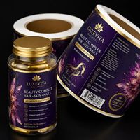 Étiquettes personnalisées pour bouteilles de compléments nutritionnels, autocollants en vinyle imperméables, logo de marque, impression d'emballages pour flacons de médicaments