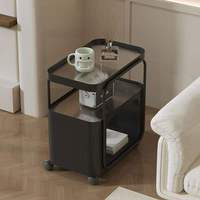 Table d'appoint mobile moderne et durable pour salon, table basse avec plateau en acier, mobilier de maison