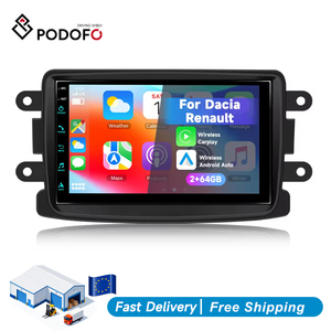 Radio de Auto Podofo Android de 7 Pulgadas, 2+64GB, Multimedia para Dacia/Sandero/Renault/Lada, CarPlay, Android Auto, GPS, WiFi - Product Image 1