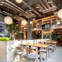 Ensemble de tables et de chaises de salle à manger au design moderne et luxueux Songdesign, confortable, en bois, pour restaurant commercial, hôtel, café, salon de thé, 5 ans