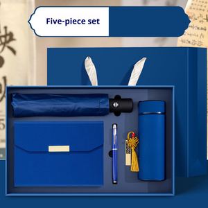 Ensemble de luxe 5-en-1 personnalisé avec logo : carnet, stylo, bouteille d'eau, clé USB et parapluie – Idéal pour la formation des employés et les cadeaux d'entreprise - Product Image 2