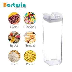 14 Pcs Gói Kín Vuông Rõ Ràng Nhà Bếp <span class=keywords><strong>PS</strong></span> Nhựa Thực Phẩm Lưu Trữ Jar Set Phòng Ăn Tổ Chức Hộp - Product Image 2