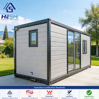 Maison conteneur préfabriquée extensible de 20 pieds en acier léger, conforme aux normes australiennes, 1 chambre, maisonnette de luxe compacte, unité d'habitation autonome