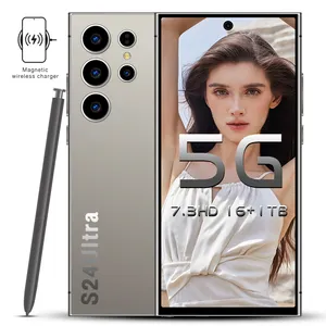 Điện thoại thông minh S24 siêu 7.3 HD 5g celulares 16GB + 1TB Dual Sim 8000mAh 72mp + 108mp mở khóa điện thoại di động gốc Android điện thoại di động