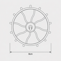 Jouet Roue Tournante pour Perroquet 8cm en PC avec Axe en Acier Inoxydable et Billes Sonores pour Cage d'Agapornis et de Perroquet