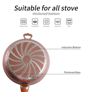 Ensemble de 8 ustensiles de cuisson en <span class=keywords><strong>aluminium</strong></span> moulé sous pression, finition rose doré, durable, antiadhésif, compatible four, avec casseroles et poêles profondes, couvercles en verre - Product Image 4