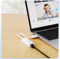 Adaptador Ethernet USB 2.0 Tipo-C, Tarjeta LAN RJ45 de 100 Mbps, Dongle de Red Cableada Externa para Computadora Portátil
