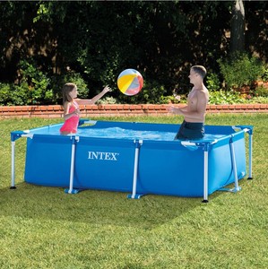 Piscine gonflable rectangulaire <span class=keywords><strong>INTEX</strong></span> pour enfants avec cadre en PVC, pompe filtrante, échelle, pour jardin familial, sports aquatiques en plein air - Product Image 1