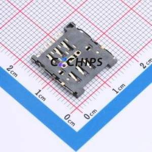 SIM201-GZ6PH15 SIM Card Connector SMD Connector Flip Cover Type Micro SIM Card Card Holder No Card Detection - Product Image 2