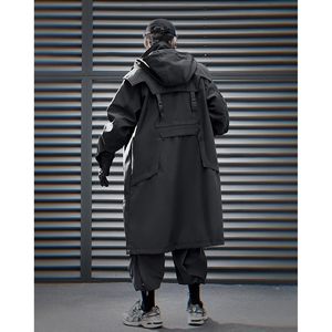 Chaqueta Cortavientos FOXA para Hombre, Estilo Techwear, Tela PU, Cuello Alto, Estilo Urbano Otoñal - Product Image 5