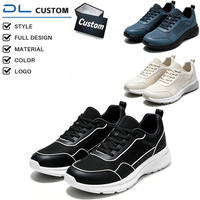 Chaussures de sport légères et confortables pour hommes, avec logo personnalisé, lacets, en mesh et cuir PU, multicolores.