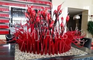 Escultura de Vidrio Soplado Decorativa para Centros Comerciales Modernos, Escultura de <span class=keywords><strong>Cañas</strong></span> Artificiales de Vidrio de Murano, Grande y Alta, para Hoteles y Restaurantes - Product Image 2