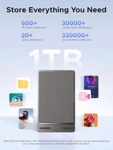 UGREEN <span class=keywords><strong>SSD</strong></span> <span class=keywords><strong>Externe</strong></span> 1 To - Jusqu'à 2000 Mo/s - Disque <span class=keywords><strong>SSD</strong></span> Portable en Aluminium Compatible USB 3.2 Gen 2x2, UASP & TRIM, Disque Dur <span class=keywords><strong>Externe</strong></span> - Product Image 5